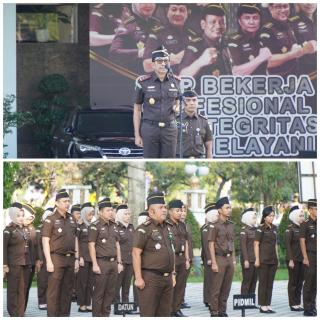 Upacara Peringatan Hari Korpri Ke 52 Tahun 2023 Dipimpin Oleh Kejati Riau